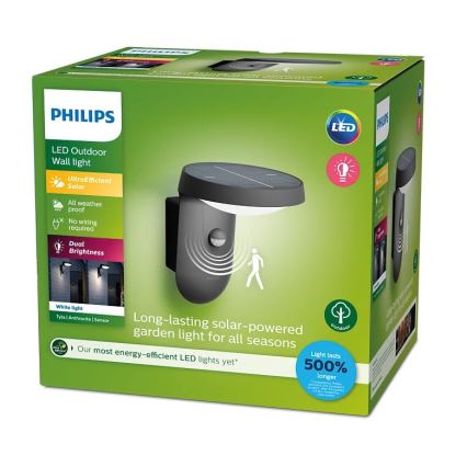 Philips - LED solcellsvägglampa med rörelse- och skymningssensor LED/1,2W/4V 1800 mAh 3000K IP44