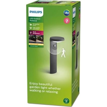Philips - LED Utomhusbelysning med sensor LED/9W/230V 2700K IP44