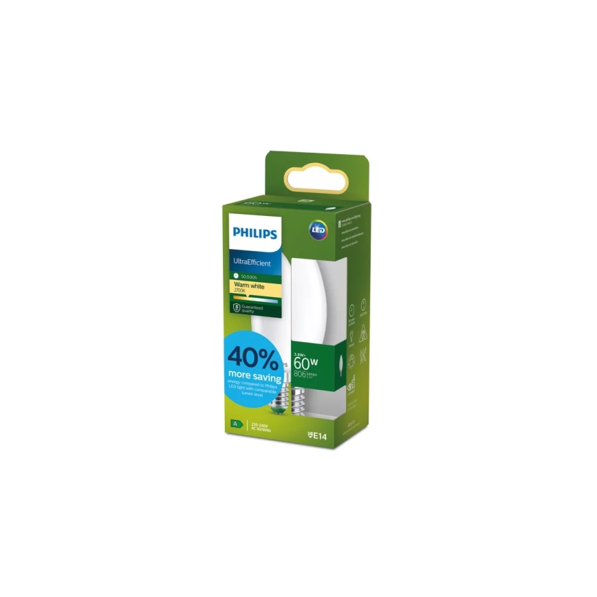 Philips ULTRAEFFICIENT LED-lampa B35 E14/3,8W/230V 2700K