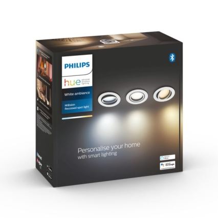 Philips - UPPSÄTTNING 3x LED ljusreglerad upphängd taklampa  Hue MILLISKIN 1xGU10/5,7W/230V 2200-6500K