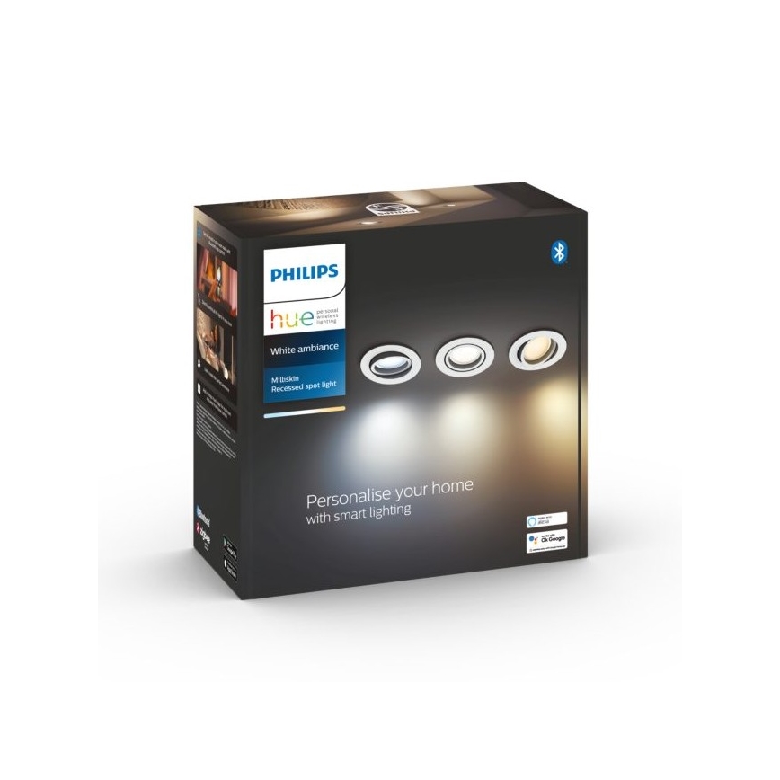 Philips - UPPSÄTTNING 3x LED ljusreglerad upphängd taklampa  Hue MILLISKIN 1xGU10/5,7W/230V 2200-6500K