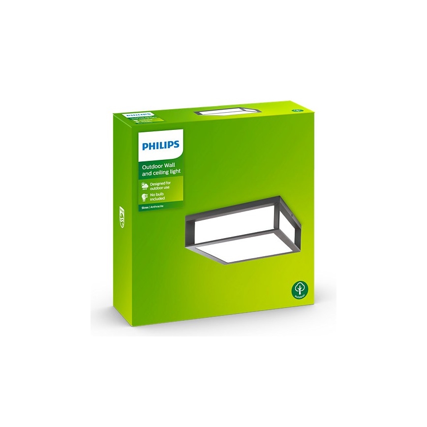 Philips - Utomhus taklampa  SKIES 2xE27/14W/230V IP44 antracit