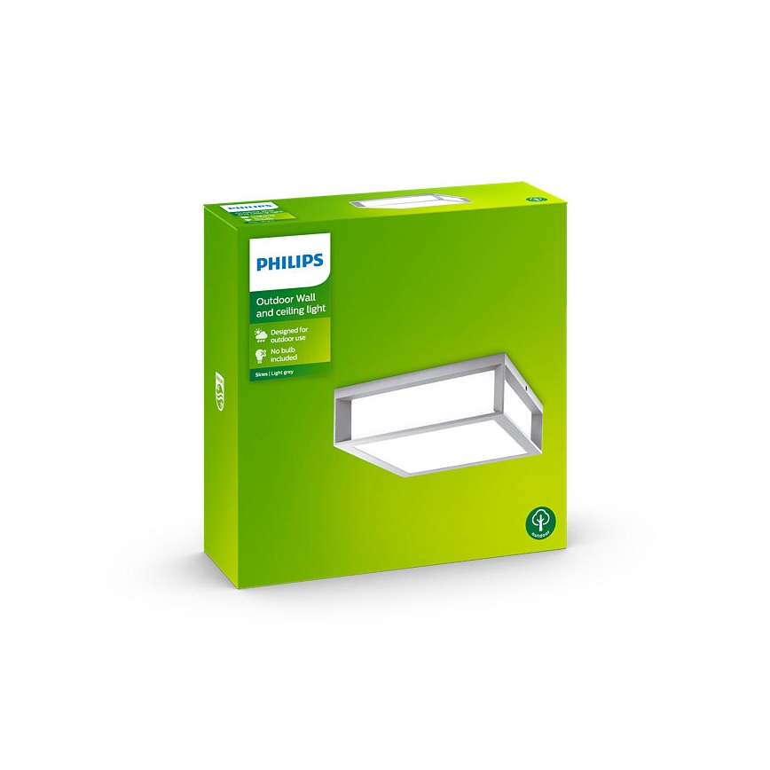 Philips - Utomhus taklampa  2xE27/14W/230V IP44 grå