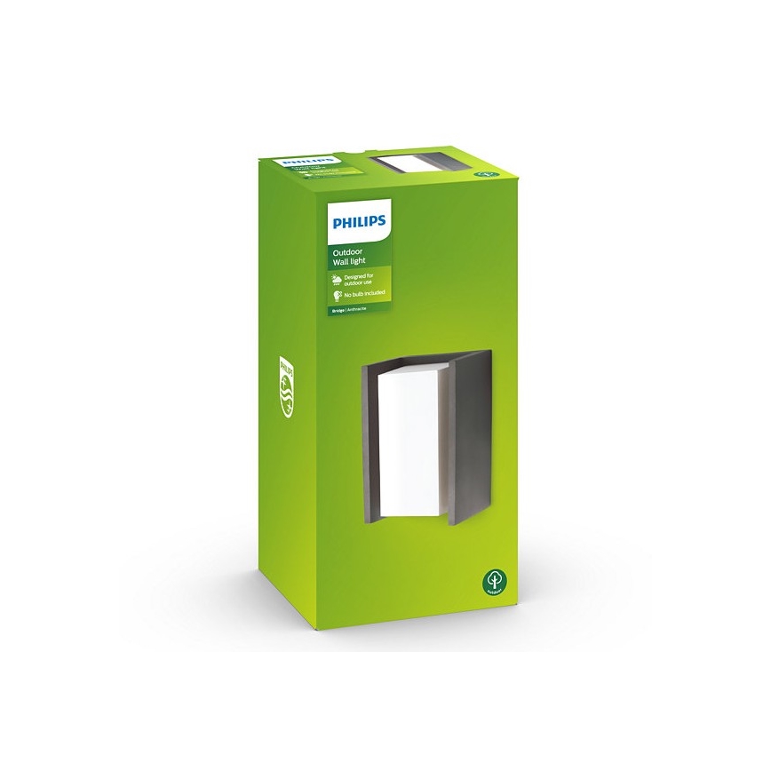 Philips - Utomhus vägglampa  BRIDGE 1xE27/15W/230V IP44