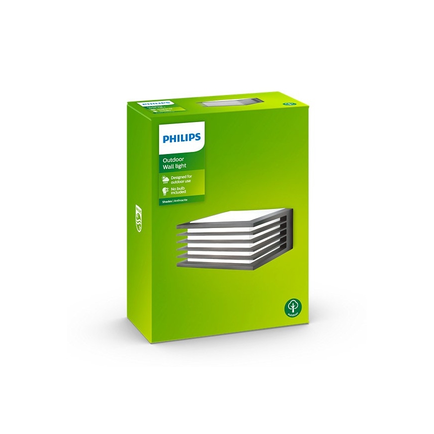Philips - Utomhus vägglampa  1xE27/15W/230V IP44 antracit