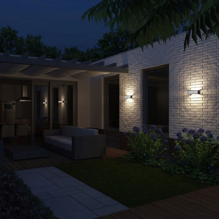 Philips - Utomhus vägglampa  SHADES 1xE27/15W/230V IP44 grå