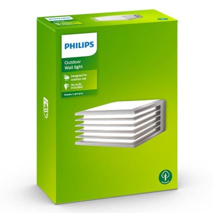Philips - Utomhus vägglampa  SHADES 1xE27/15W/230V IP44 grå