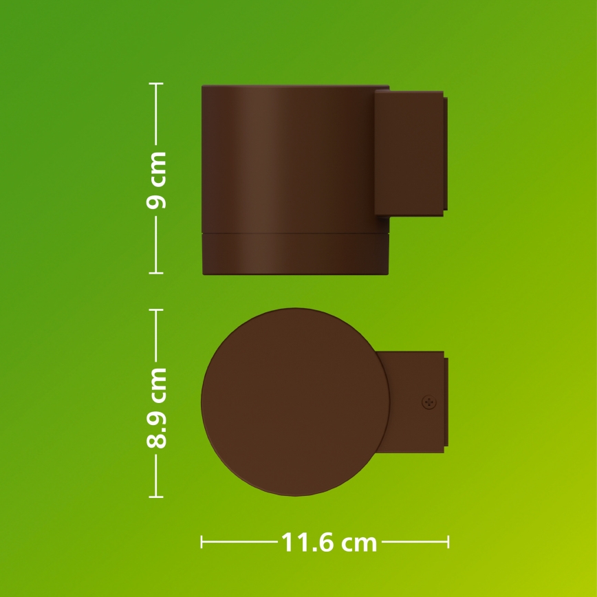Philips - Utomhusvägglampa FYLX 1xGU10/5W/230V brun IP44