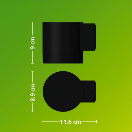 Philips - Utomhusvägglampa FYLX 1xGU10/5W/230V svart IP44