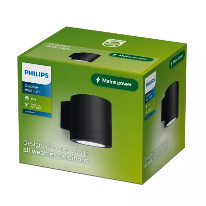 Philips - Utomhusvägglampa FYLX 1xGU10/5W/230V svart IP44