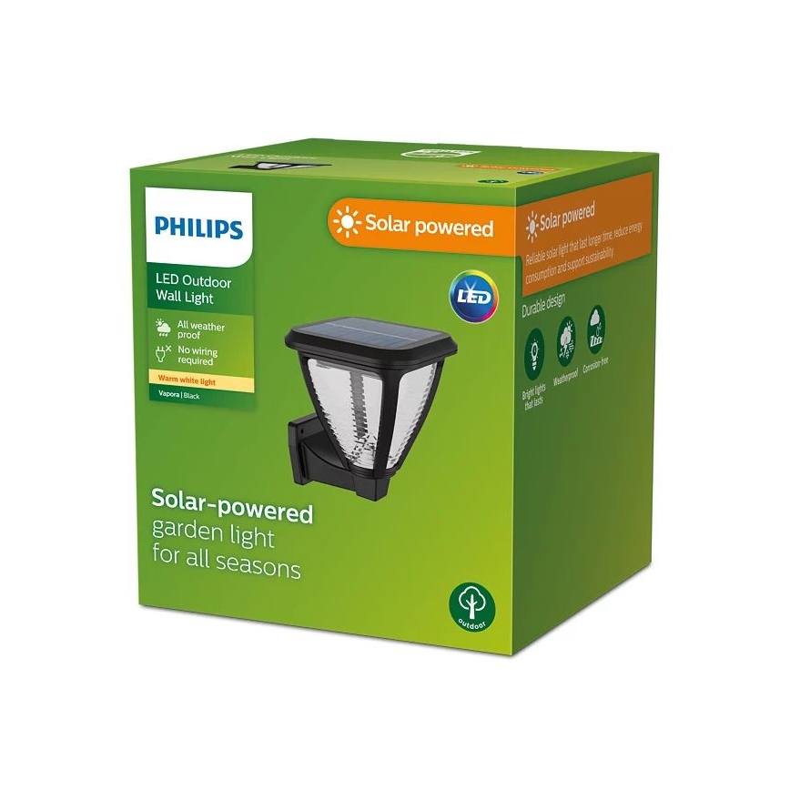 Philips - LED Solcellsvägglampa VAPORA LED/1,5W/3,7V 1500 mAh IP44