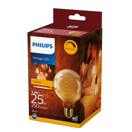 LED-dimbar glödlampa VINTAGE Philips G93 E27/4W/230V 1800K