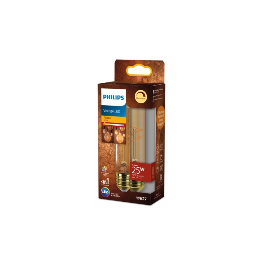 Philips VINTAGE T30 LED-dimmbar glödlampa E27/3,1W/230V 1800K