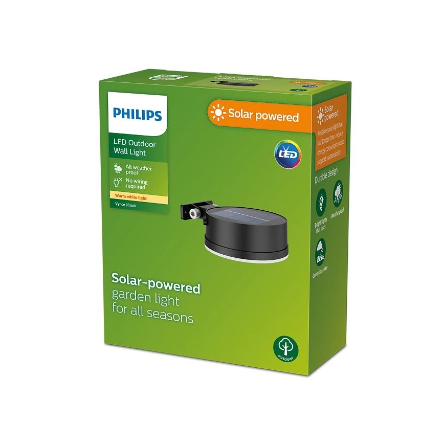 Philips - LED Solcellsvägglampa VYNCE LED/1,5W/3,7V 1500 mAh IP44