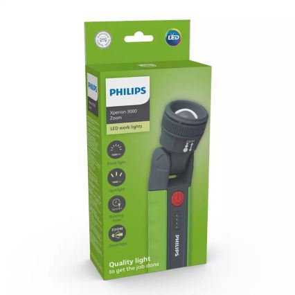 Philips X30ZOOMX1 - LED uppladdningsbar dimbar ficklampa XPERION LED/6W/3,7V 1000 lm 2500 mAh IP54