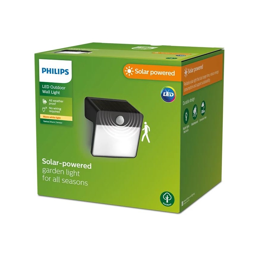 Philips - LED solcellsvägglampa med rörelse- och skymningssensor YARIXA LED/2,2W/3,7V 600 mAh IP44