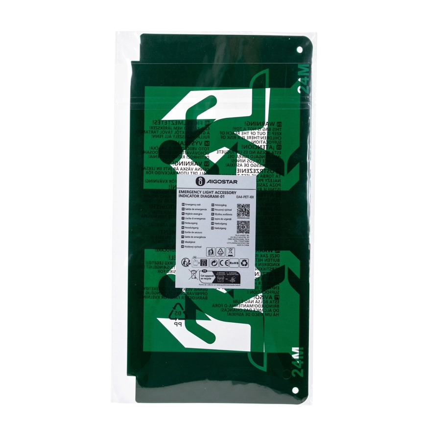 Piktogram för nödbelysning 16,2x32,7 cm