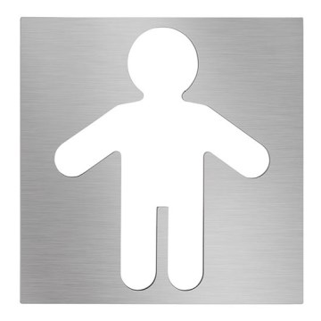 Piktogram Män 12x12 cm rostfritt stål/silverfärgad