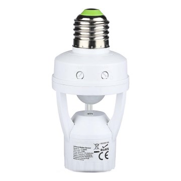 PIR-sensor för E27-lampa vit