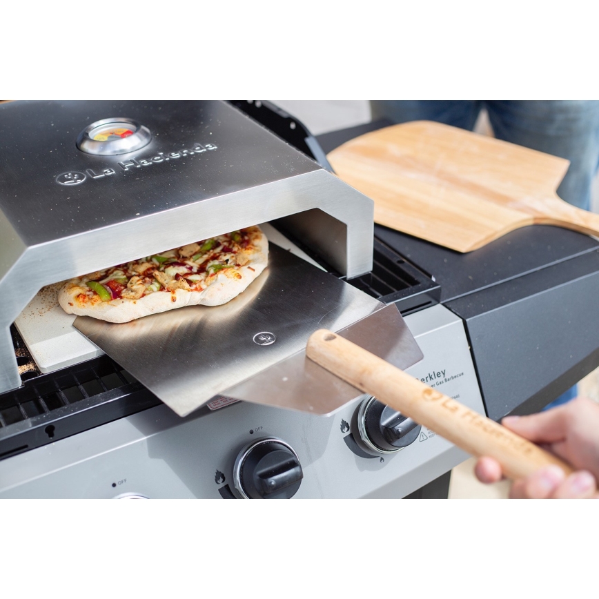 Pizzaugn för trädgårdsgrillar + keramisk stenplatta
