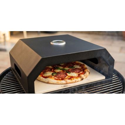Pizzaugn med inbyggd termometer 40x34,5x16 cm svart