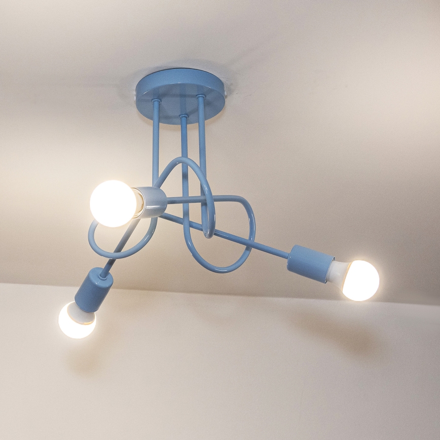 Plafond OXFORD 3xE27/15W/230V blå