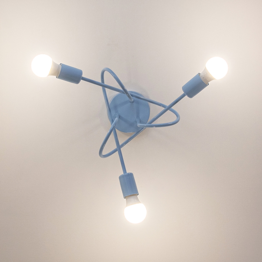 Plafond OXFORD 3xE27/15W/230V blå