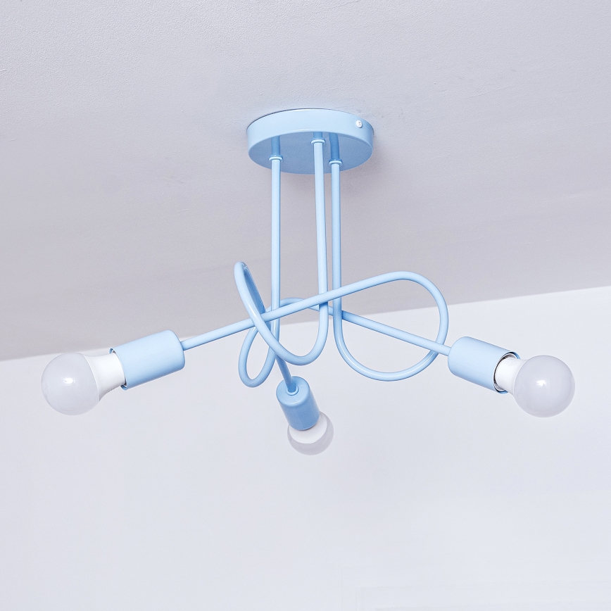 Plafond OXFORD 3xE27/15W/230V blå