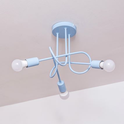 Plafond OXFORD 3xE27/15W/230V blå