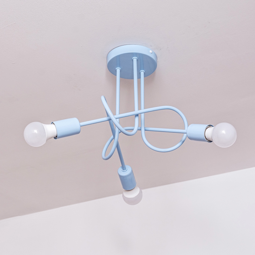 Plafond OXFORD 3xE27/15W/230V blå