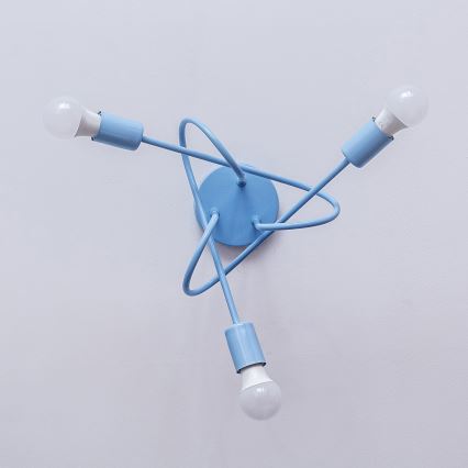 Plafond OXFORD 3xE27/15W/230V blå