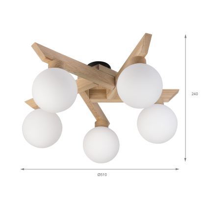 Plafondlampa ANTONIO 5xG9/5W/230V ek/vit