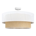 Plafondlampa BORHO 1xE27/60W/230V Ø 40 cm vit/jute