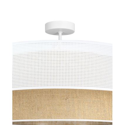 Plafondlampa BORHO 1xE27/60W/230V Ø 40 cm vit/jute