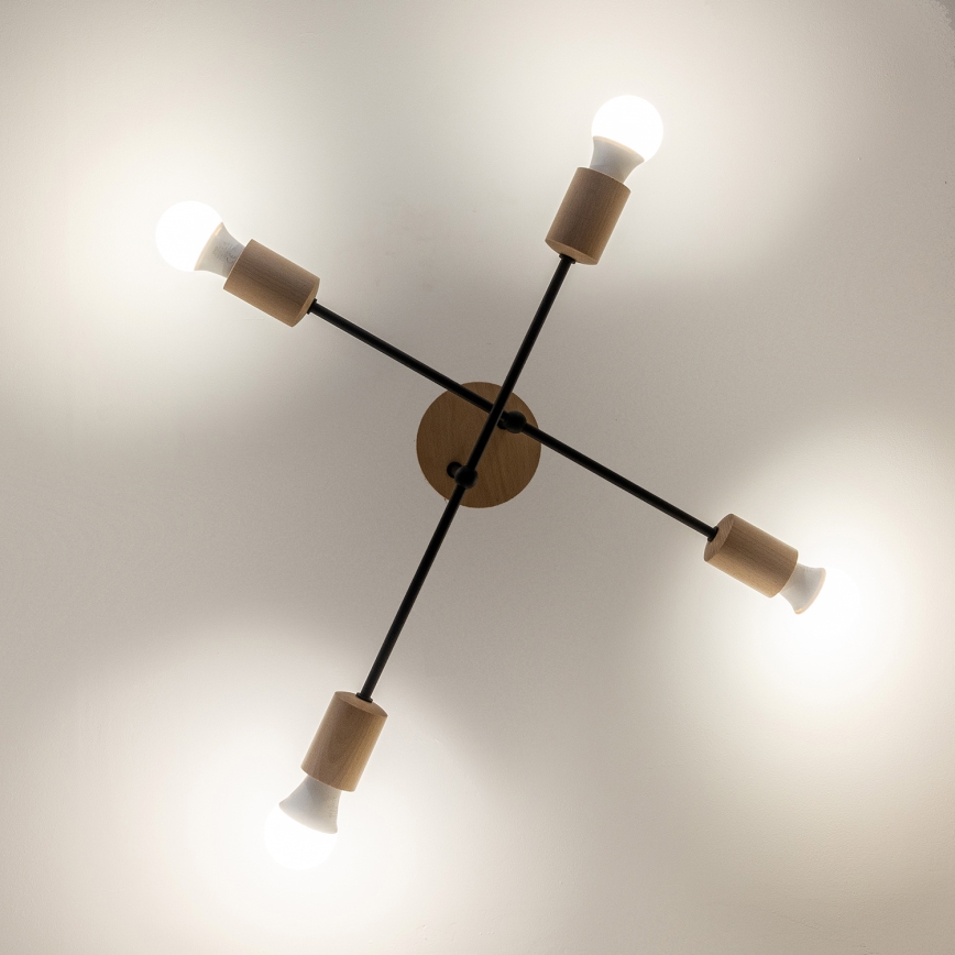 Plafondlampa CAMBRIDGE 4xE27/15W/230V i furu