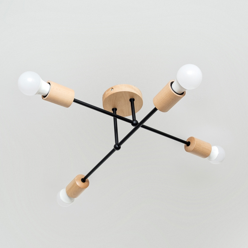 Plafondlampa CAMBRIDGE 4xE27/15W/230V i furu