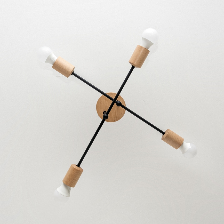 Plafondlampa CAMBRIDGE 4xE27/15W/230V i furu