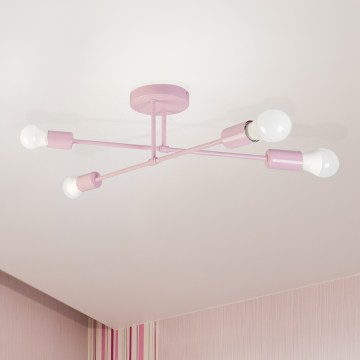Plafondlampa CAMBRIDGE 4xE27/15W/230V rosa