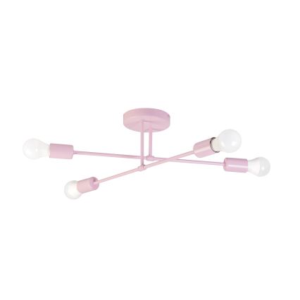 Plafondlampa CAMBRIDGE 4xE27/15W/230V rosa