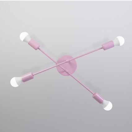 Plafondlampa CAMBRIDGE 4xE27/15W/230V rosa