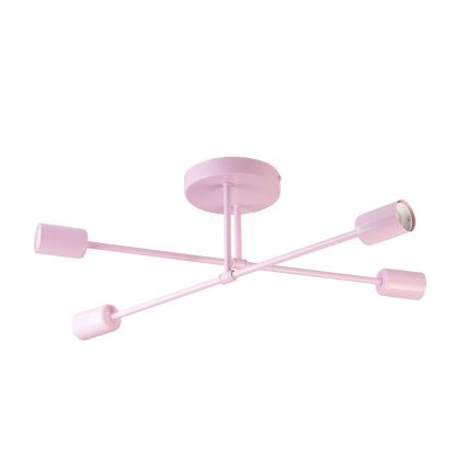 Plafondlampa CAMBRIDGE 4xE27/15W/230V rosa