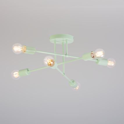 Plafondlampa CAMBRIDGE 6xE27/15W/230V, grön