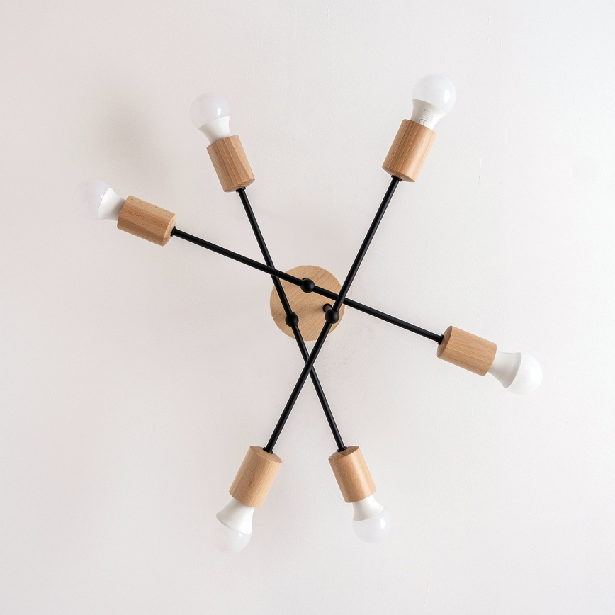 Plafondlampa CAMBRIDGE 6xE27/15W/230V i furu