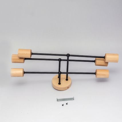 Plafondlampa CAMBRIDGE 6xE27/15W/230V i furu