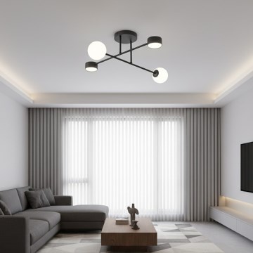 Plafondlampa HOLON 2xG9/8W/230V + 2xGX53/12W svart