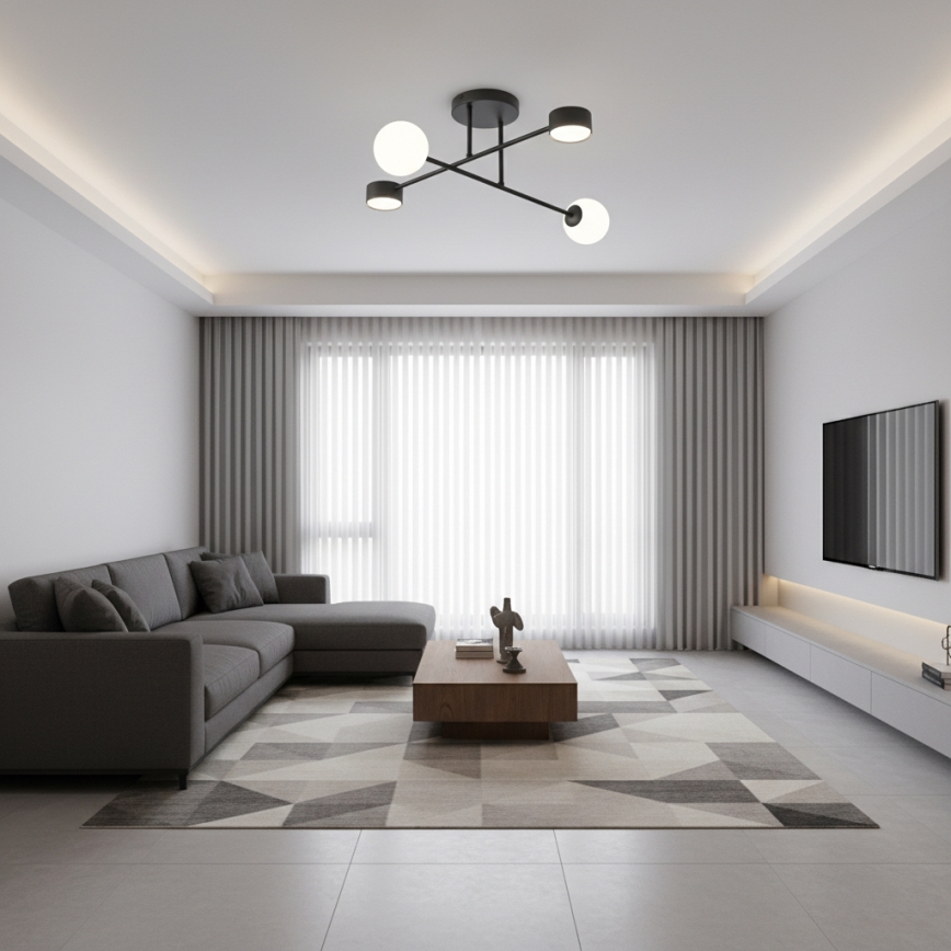 Plafondlampa HOLON 2xG9/8W/230V + 2xGX53/12W svart