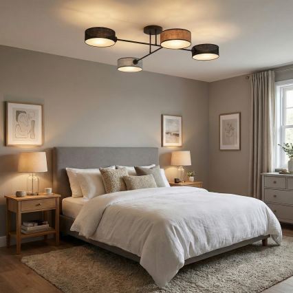 Plafondlampa MAGA 4xE14/10W/230V svart/brun/grå