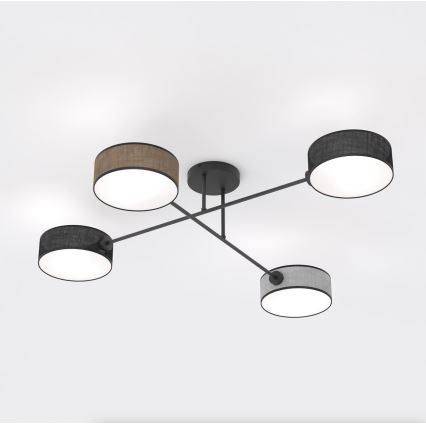 Plafondlampa MAGA 4xE14/10W/230V svart/brun/grå