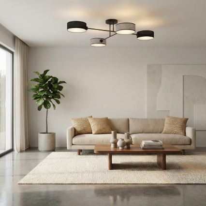 Plafondlampa MAGA 4xE14/10W/230V svart/grå