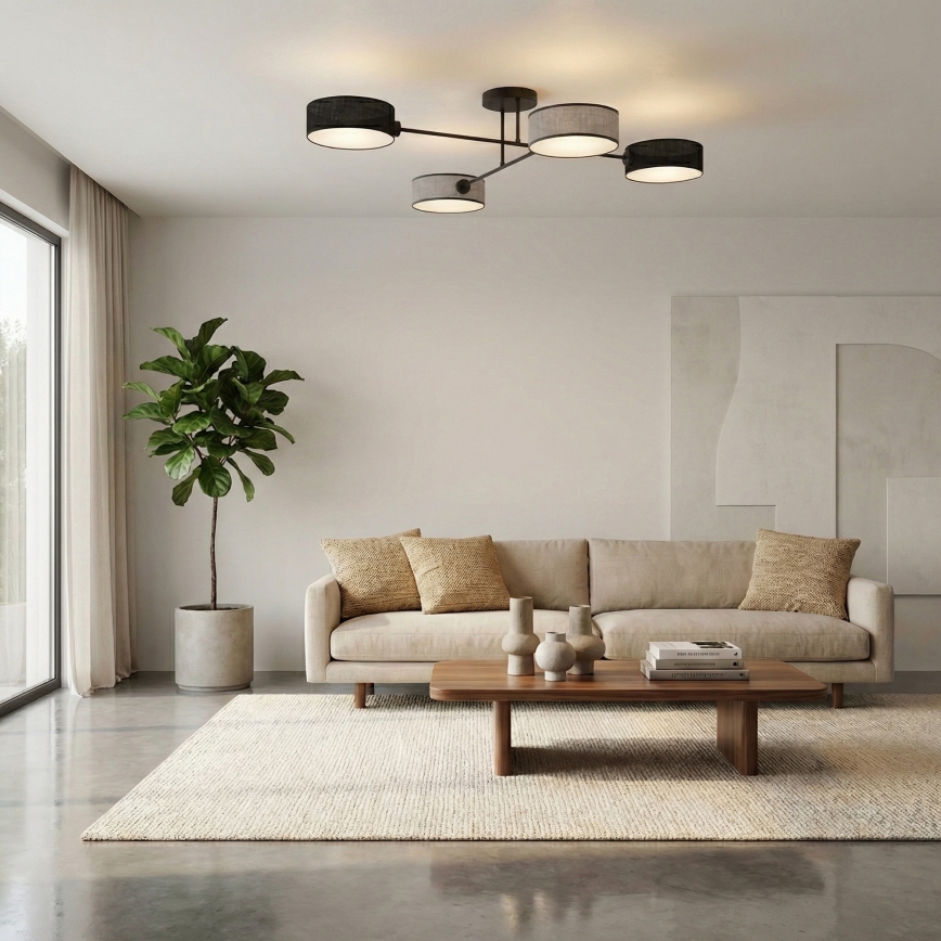 Plafondlampa MAGA 4xE14/10W/230V svart/grå